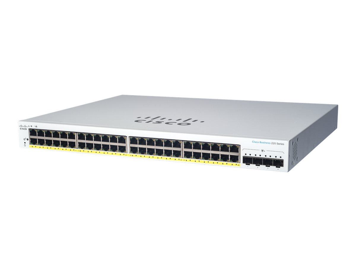 Cisco Business 220 Series CBS220-48P-4G - přepínač - 52 porty - inteligentní - Lze montovat do rozvaděče – foto 2