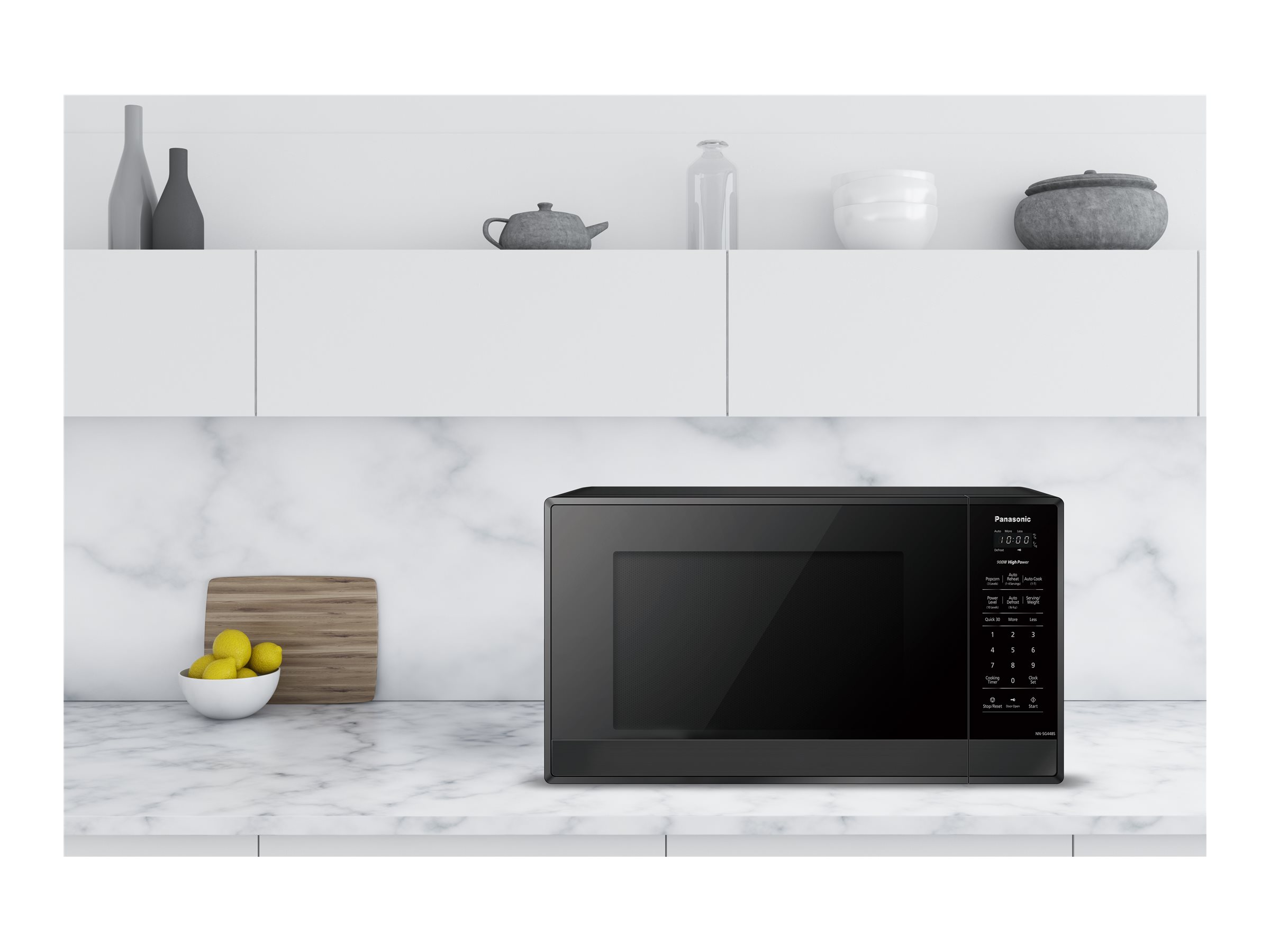 Panasonic 0.9 cu ft. Microwave Oven - Black Stainless Steel/Black - NNSG448SC