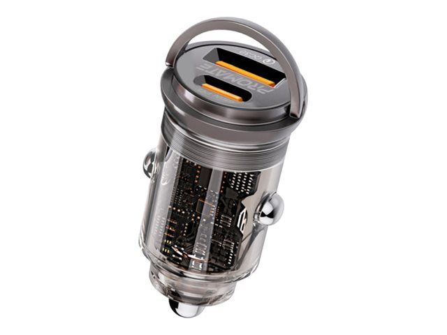 Promate TransDrive-65W car power adapter USB USB-C 65 Product shot Back 78400