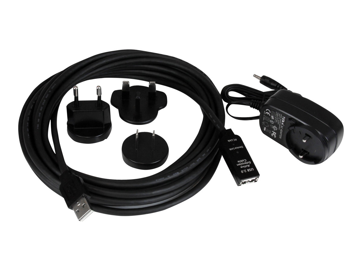StarTech.com 5m USB 2.0 Active Extension Cable M/F - 5 meter USB A Male to USB A Female USB 2.0 Repeater / Extender Cable - Black - 15ft (USB2AAEXT5M) - prodlužovací šňůra USB - USB do USB - 5 m – foto 2