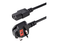 StarTech.com 3ft (1m) UK Computer Power Cable, BS 1363 to C13 Power Cord, 18AWG, 10A 250V, Black Replacement AC Power Cord, M