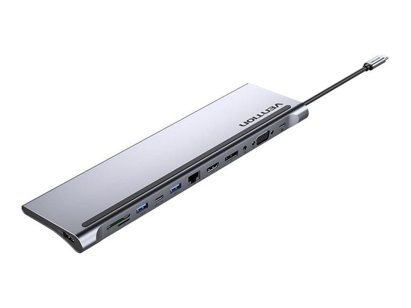 Vention docking station USB-C HDMI DP VGA Product shot Left-angle 79450