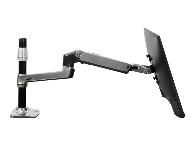 Ergotron LX - Mounting kit (desk clamp mount, grommet mount, pole, 2 articulating arms, 2 extension brackets, notebook tray) - for 2 LCD displays or LCD display and notebook - polished aluminum 