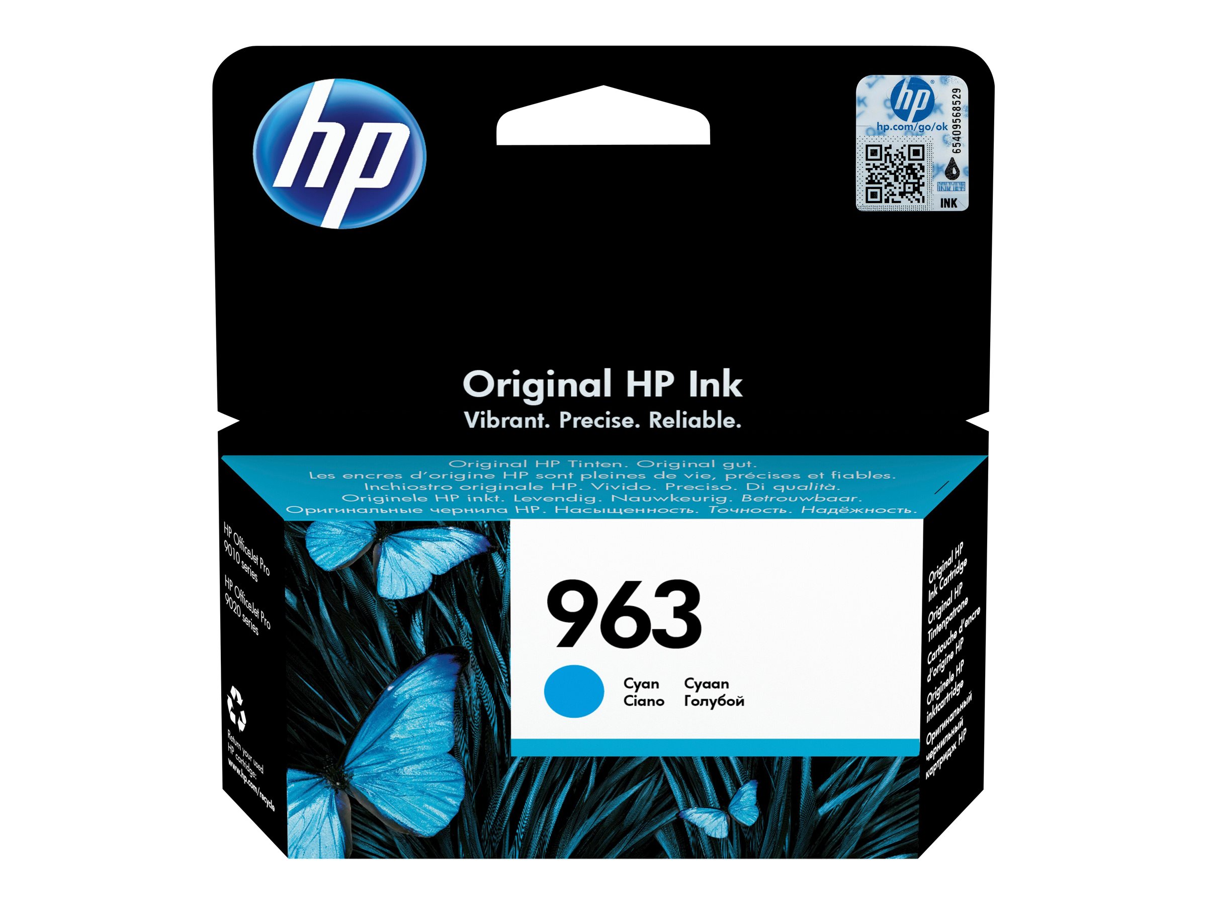 HP 963 - 10.74 ml - Cyan - original - Tintenpatrone - für Officejet Pro 9010, 9012, 9014, 9015, 9016