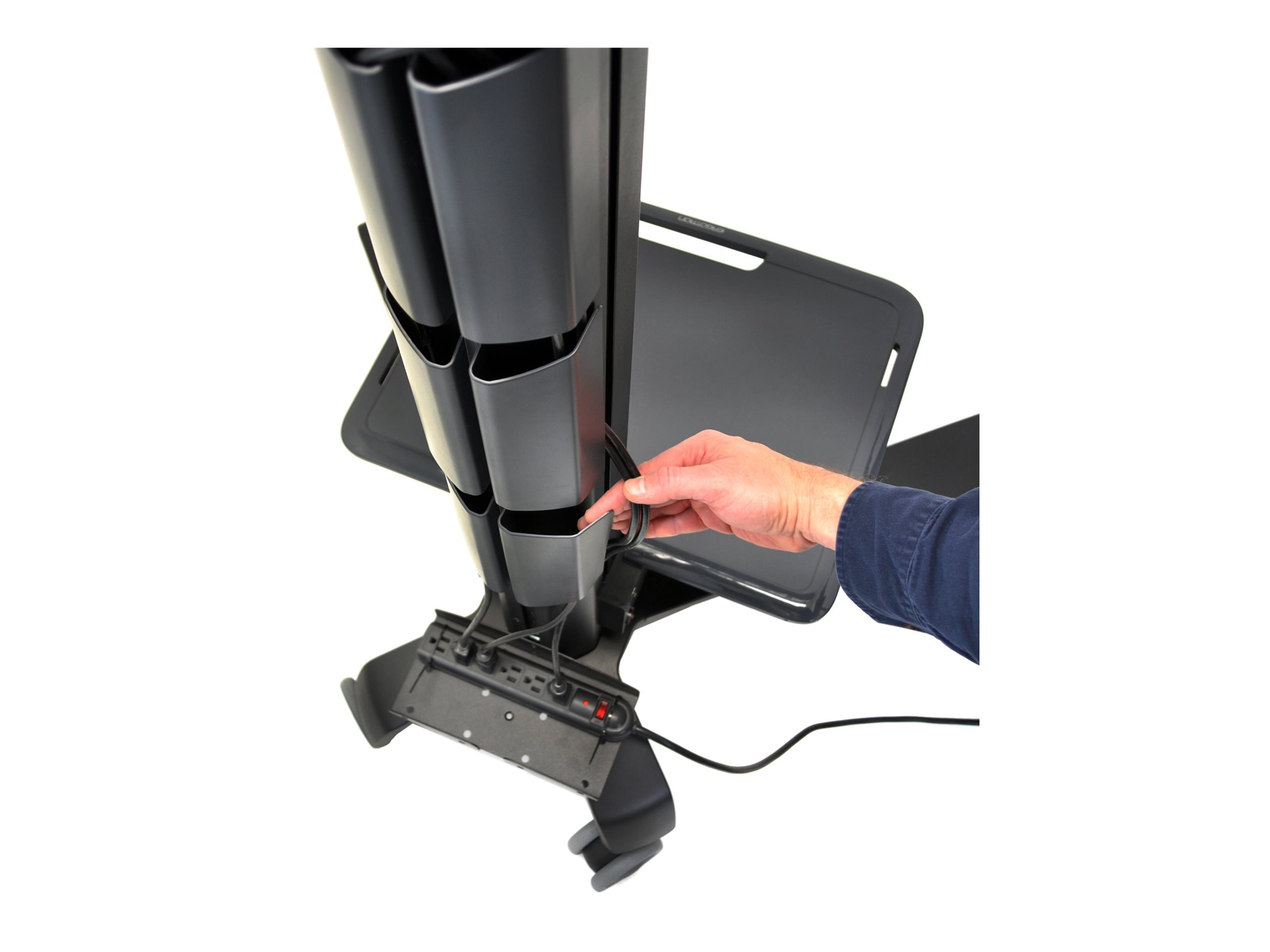 Ergotron Neo-Flex Mobile MediaCenter UHD cart Constant Force Technology for flat panel Usage / lifestyle Left-angle 73420