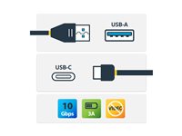 StarTech USB to USB C Cable - 1.6 ft / 0.5m - M/M - USB 3.1 (10Gbps) - USB-C to USB 3.1 - USB Type C to Type A Cable (USB31AC