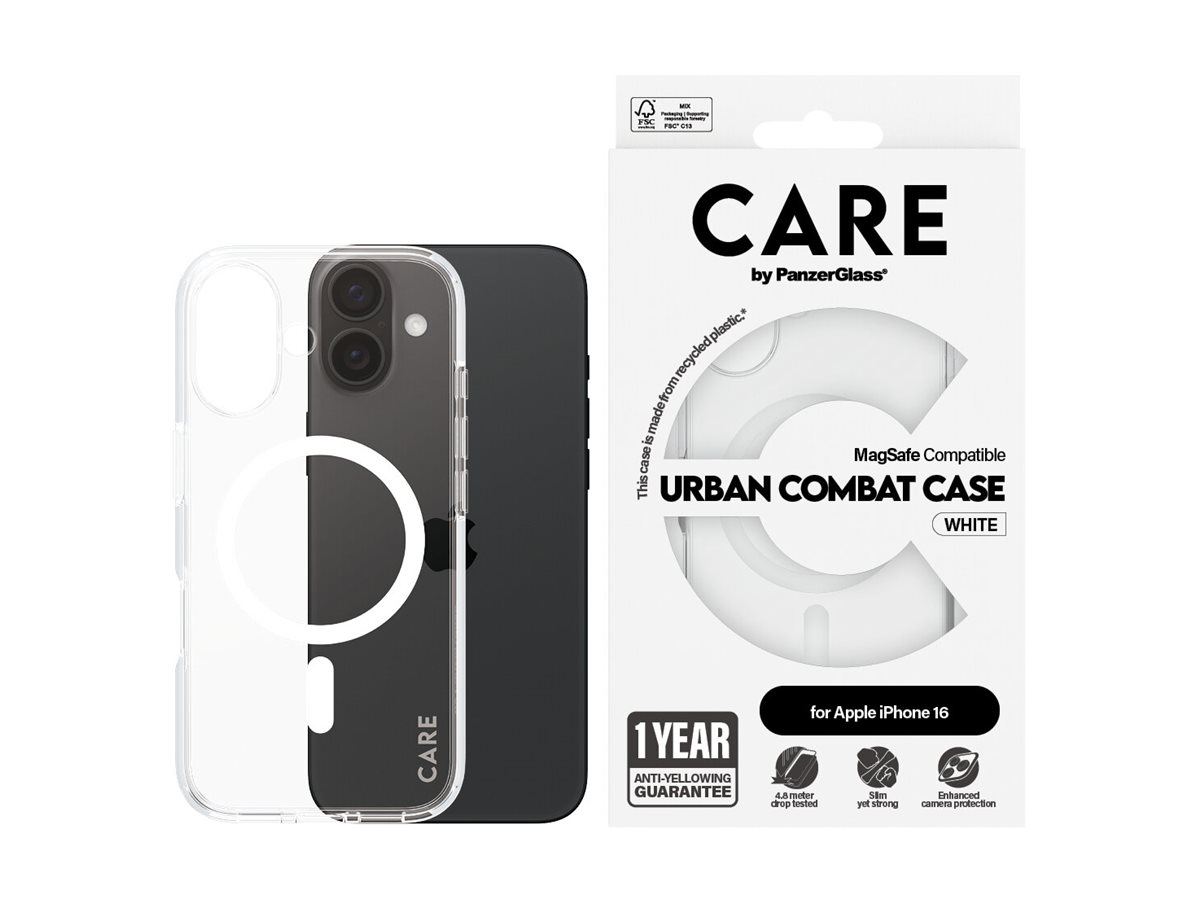 PanzerGlass CARE kryt Apple iPhone 16 MagSafe Urban Combat čirý/bílý – foto 4