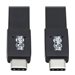 Tripp Lite USB C Cable Flat USB 3.1 Gen 2 10Gbps M/M Thunderbolt 3 Black 3ft