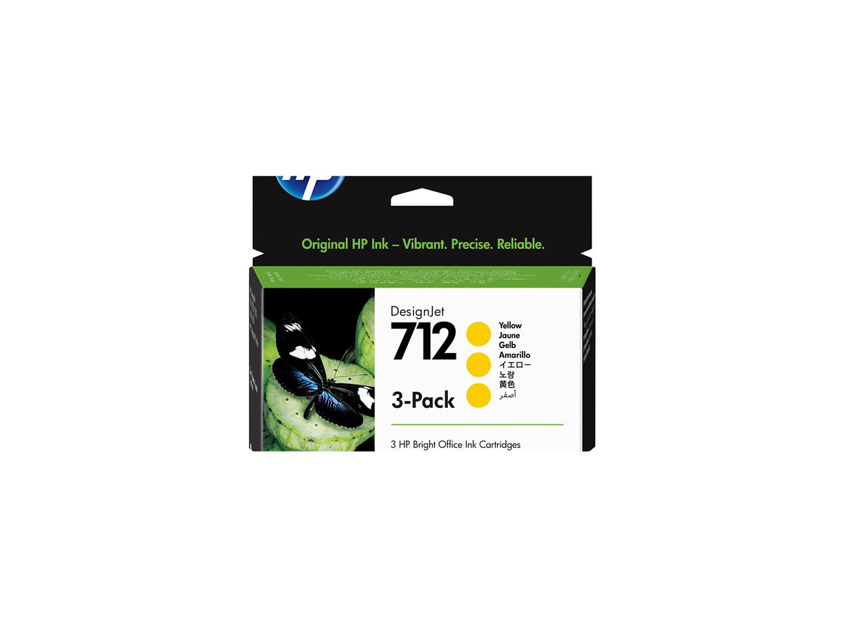 HP 712 3-Pack 29-ml Yellow DesignJet Ink