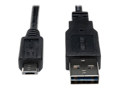 Tripp Lite 1ft USB 2.0 High Speed Cable 28/24AWG Reversible A to 5Pin Micro B M/M 1'