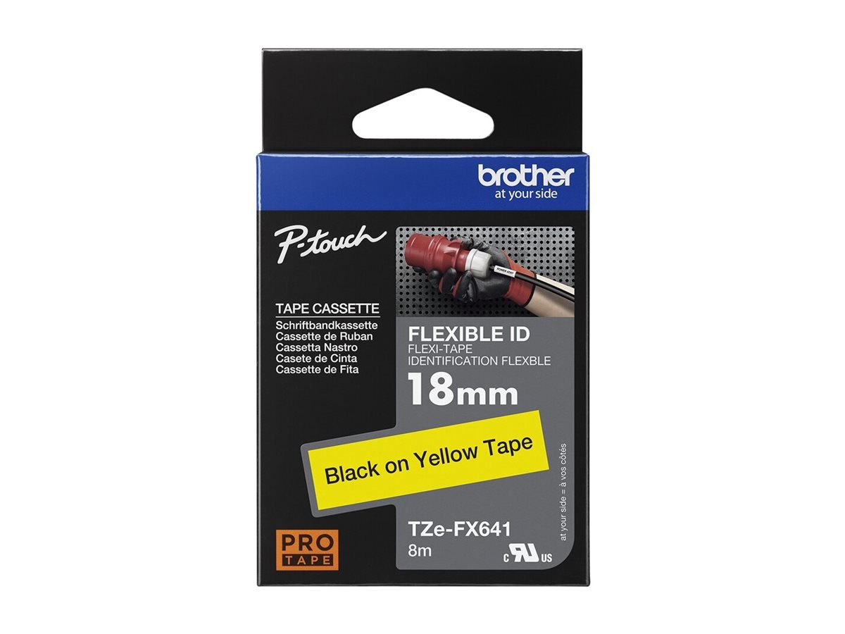 Ruban TZ laminé flexible 18mm Noir/Jaune