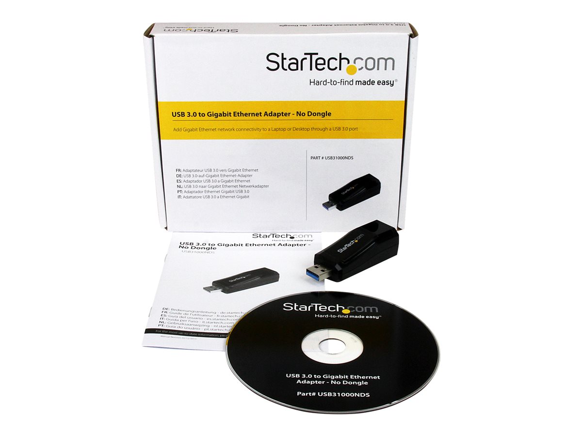 StarTech.com USB 3.0 to Gigabit Ethernet NIC Network Adapter - 10/100/100 Mbps Network Adapter - USB to Ethernet LAN Adapter - USB to RJ45 (USB31000NDS) - síťový adaptér - USB 3.0 - Gigabit Ethernet – foto 4