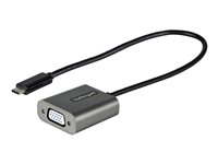 StarTech.com USB C to VGA Adapter, 1080p USB Type-C to VGA Adapter Dongle, USB-C (DP Alt Mode) to VGA Monitor/Display Video Converter, Thunderbolt 3 Compatible, 12' Long Attached Cable - USB C to VGA Converter (CDP2VGAEC) Videoadapter 30cm