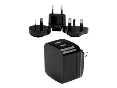StarTech.com Travel USB Wall Charger - 2 Port - Black - Universal Travel Adapter - International Power Adapter - USB Ch…