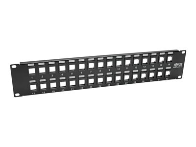 Tripp Lite 32-Port 2U Rack-Mount Unshielded Blank Keystone/Multimedia Patch Panel, RJ45 Ethernet, USB, HDMI, Cat5e/6