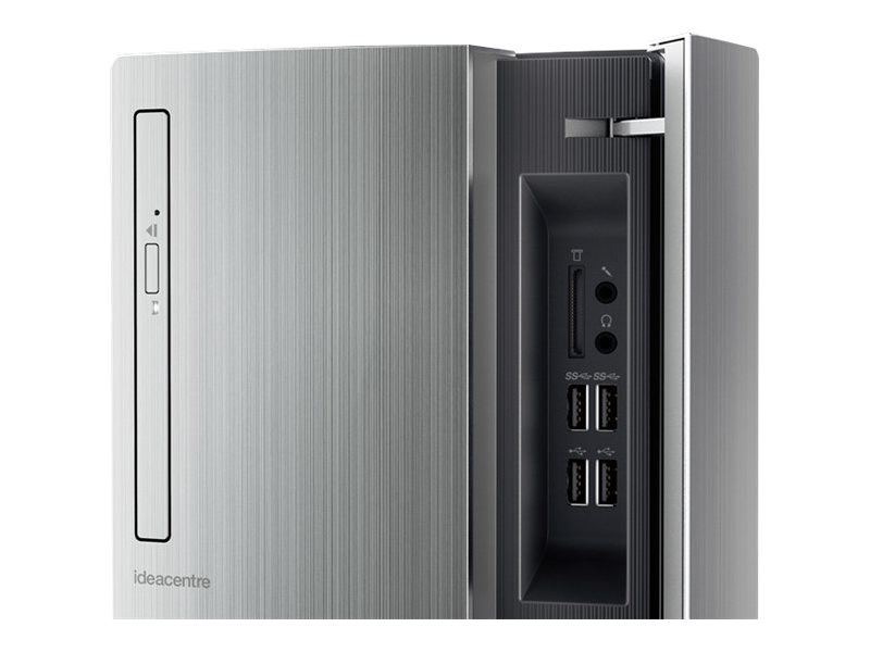 Lenovo Ideacentre 720-18asu Tower PC Desktop AMD Ryzen 5-1400 Ram 8GB HDD 1TB Windows 10 Colore Grigio, Nero 90H1004TIX - Computer Pc Desktop