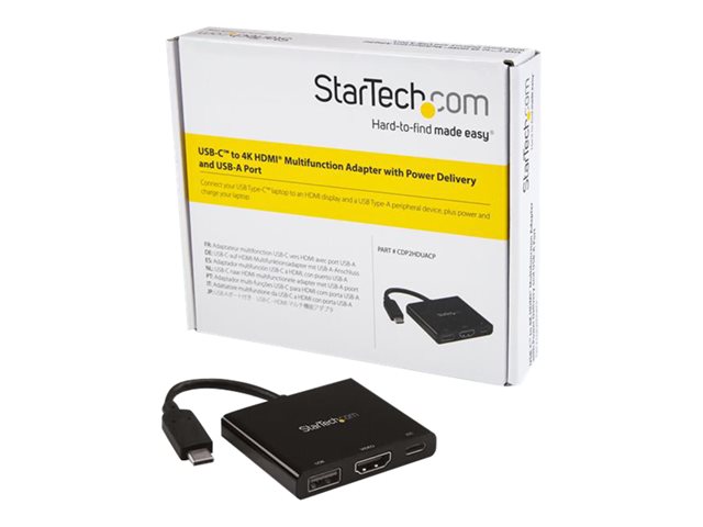 StarTech.com USB-C to HDMI Adapter - 4K 30Hz - Thunderbolt 3 Compatible - with Power Delivery (USB PD) - USB C Adapter Converter (CDP2HDUACP)
