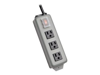Tripp Lite Waber Industrial Power Strip Metal 5-15R 3 Outlet 5-15P 9' Cord