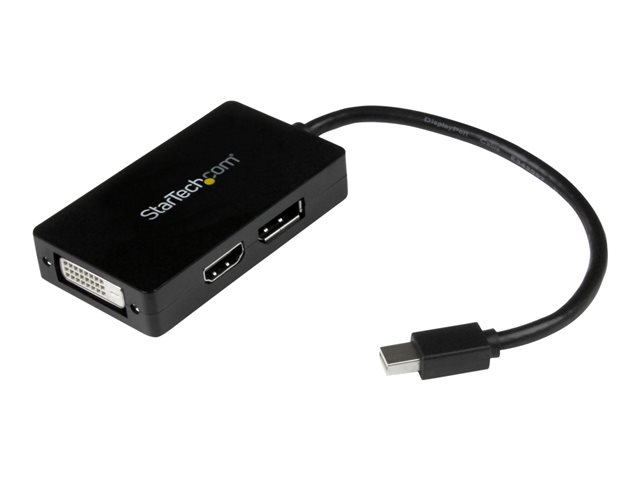 Image of StarTech.com Travel A/V adapter - 3-in-1 Mini DisplayPort to DisplayPort DVI or HDMI converter (MDP2DPDVHD) - adapter - DisplayPort / HDMI / DVI - 15 cm