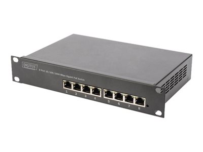 DIGITUS Switch 8-Port Gigabit 80W PoE Unmanaged schwarz - DN-95317
