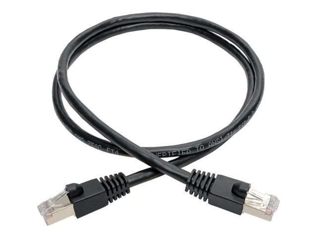 Eaton Tripp Lite Series Cat6a 10G Snagless Shielded STP Ethernet Cable (RJ45 M/M), PoE, Black, 3 ft. (0.91 m)