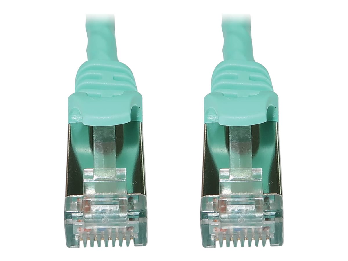 Eaton Tripp Lite Series Cat6a 10G Snagless Shielded Slim STP Ethernet Cable (RJ45 M/M), PoE, Aqua, 3 ft. (0.9 m)