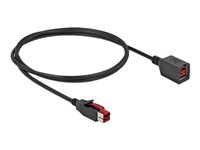 DeLOCK 8 pin USB PlusPower (24 V) (male) - 8 pin USB PlusPower (24 V) (female) Sort 2m PoweredUSB extension cable