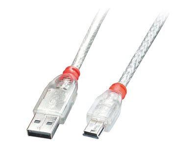 LINDY USB 2.0 Kabel Typ A/Mini-B transparent M/M 3m - 41784