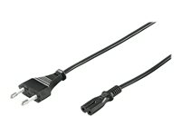 MicroConnect Europlug (strøm CEE 7/16) (male) - Strøm IEC 60320 C7 Sort 50cm Strømkabel