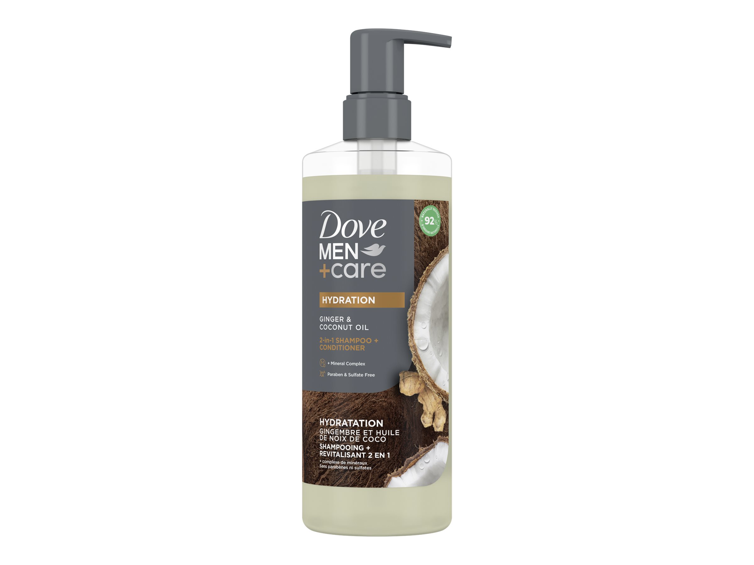 Dove Men+Care Hydration Shampoo/Conditioner - Ginger & Coconut Oil - 518ml