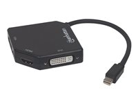 Manhattan Videointerfaceomformer Mini DisplayPort / HDMI / DVI / VGA Sort