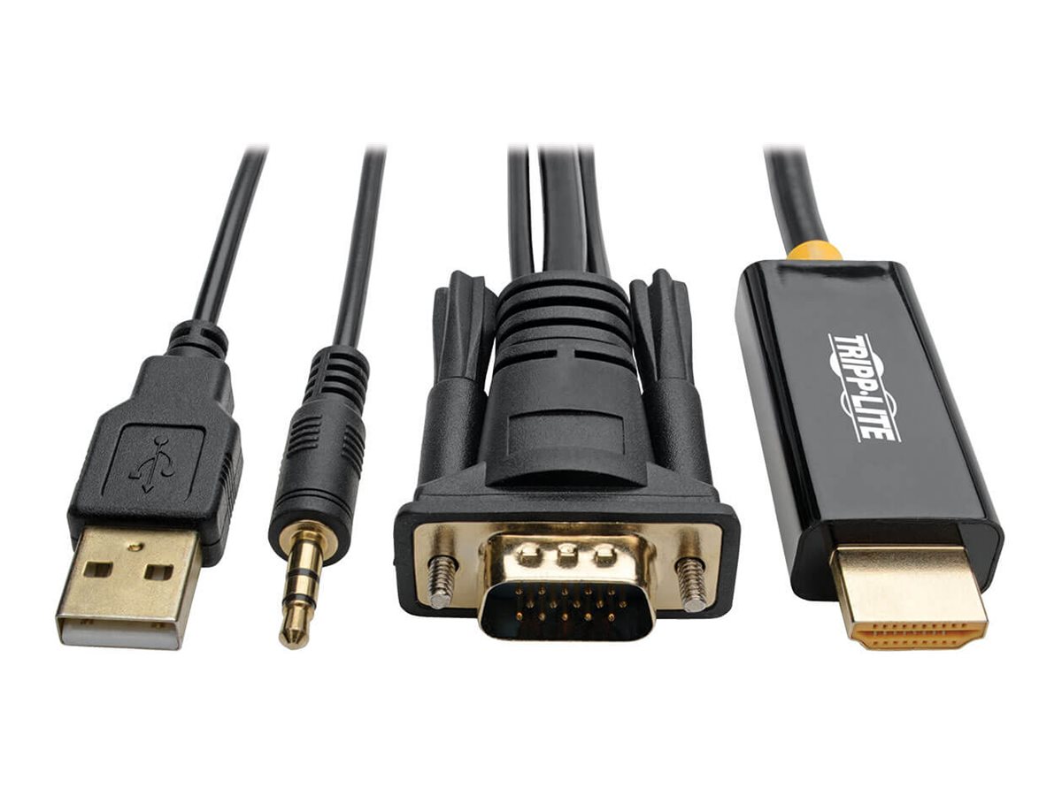 Tripp Lite VGA to HDMI Adapter Converter Cable w Audio & USB Power 1080p 6' 6ft