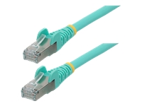 StarTech.com 2ft LSZH CAT6a Ethernet Cable, Aqua, 10 Gigabit Snagless RJ45 100W PoE Patch Cord, CAT 6A 10GbE 27AWG S/FTP Network Cable w/Strain Relief, Fluke Tested/ETL - Low Smoke Zero Halogen Category 6A (NLAQ-2F-CAT6A-PATCH)