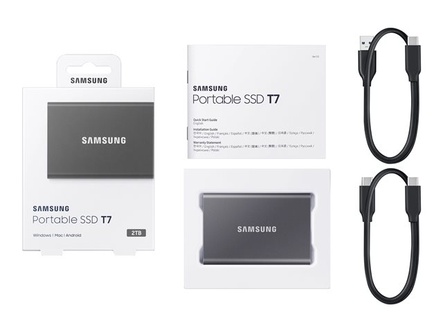 Samsung T7 MU-PC2T0T - SSD - 2 To - USB 3.2 Gen 2