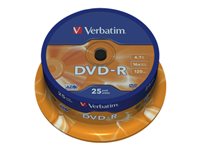 Verbatim - 25 x DVD-R - 4.7 GB 16x - matt silver - spindle