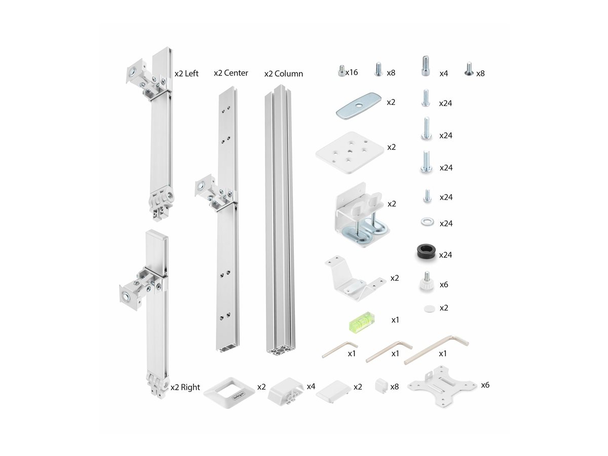 StarTech.com Six-Monitor Desk Mount w/ Crossbar, Up To 32" Screens/17.6lb montážní sada - pro 6 LCD displejů - Sloupec, dvojitý - bílá – foto 5