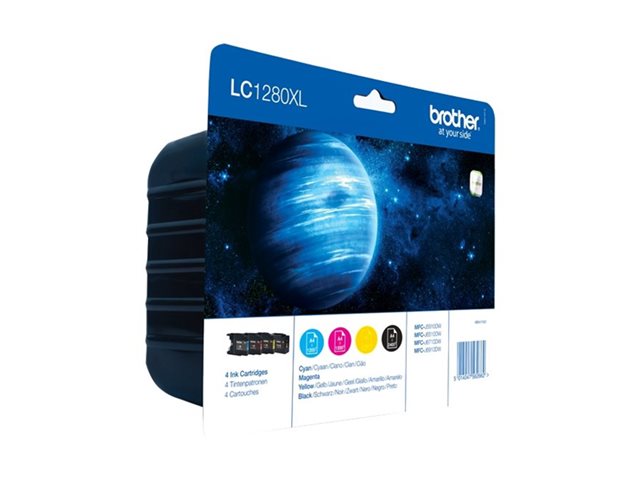 Brother LC1280XLVALBP - pack de 4 - noir, jaune, cyan, magenta - original - cartouche d\'encre