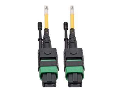 Tripp Lite MTP/MPO (APC) Singlemode Patch Cable (F/F), 12 Fiber, 40/100 GbE, QSFP+ 40GBASE-PLR4, Plenum, Push/Pull Tab, Yellow, 3 m (10 ft.)