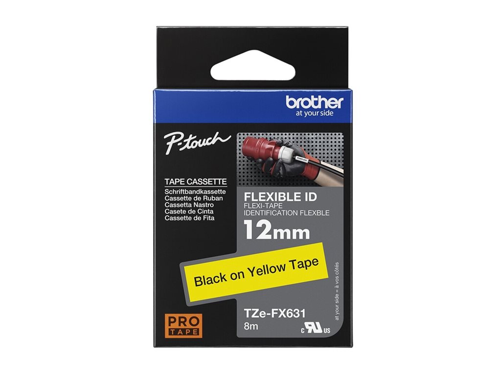 BROTHER RUBAN 12mm Noir/Jaune