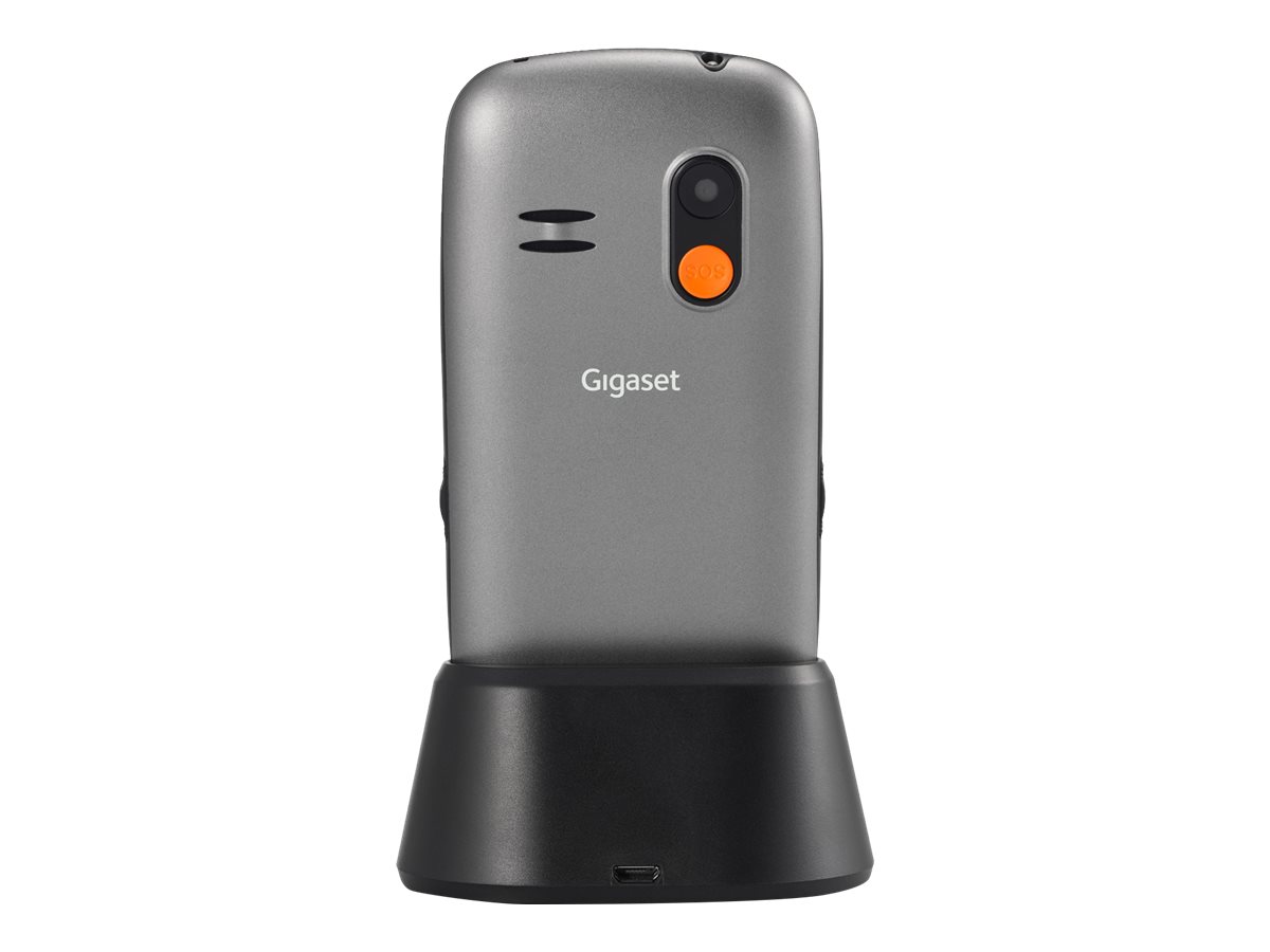 GIGASET GL590 Black 7,3cm 2,8Zoll Farb-Display 0,3 MP Kamera SOS-Taste 3 Direktwahltasten beleuchtete Tastatur Ladeschale
