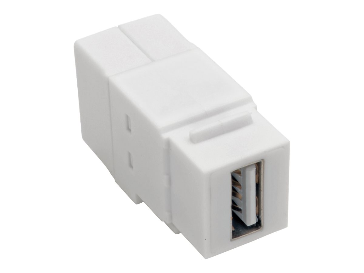 Tripp Lite USB 2.0 All-in-One Keystone/Panel Mount Coupler (F/F), White - USB adapter - USB to USB