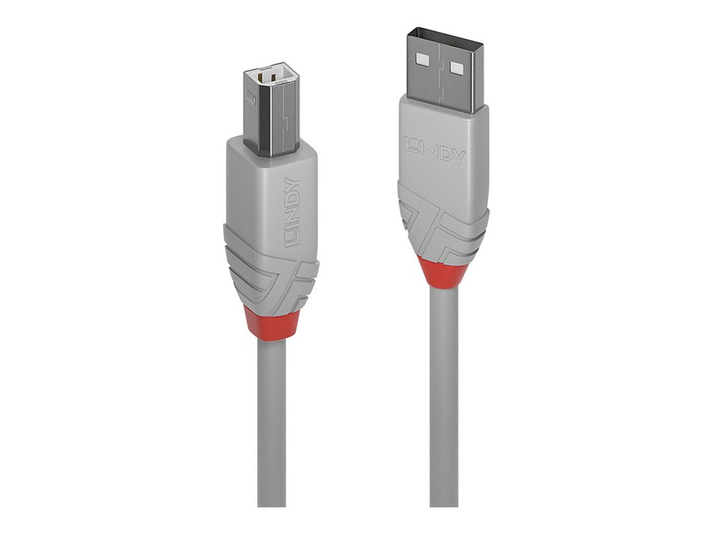 C ble USB 2.0 type A vers B, Anthra Line, Gris, 5m