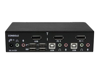 StarTech.com 2 Port DisplayPort KVM Switch - 2560x1600 @60Hz - Dual Port DP USB, Keyboard, Video, Mouse Switch Box w/ Audio for Computers and Monitors (SV231DPUA)