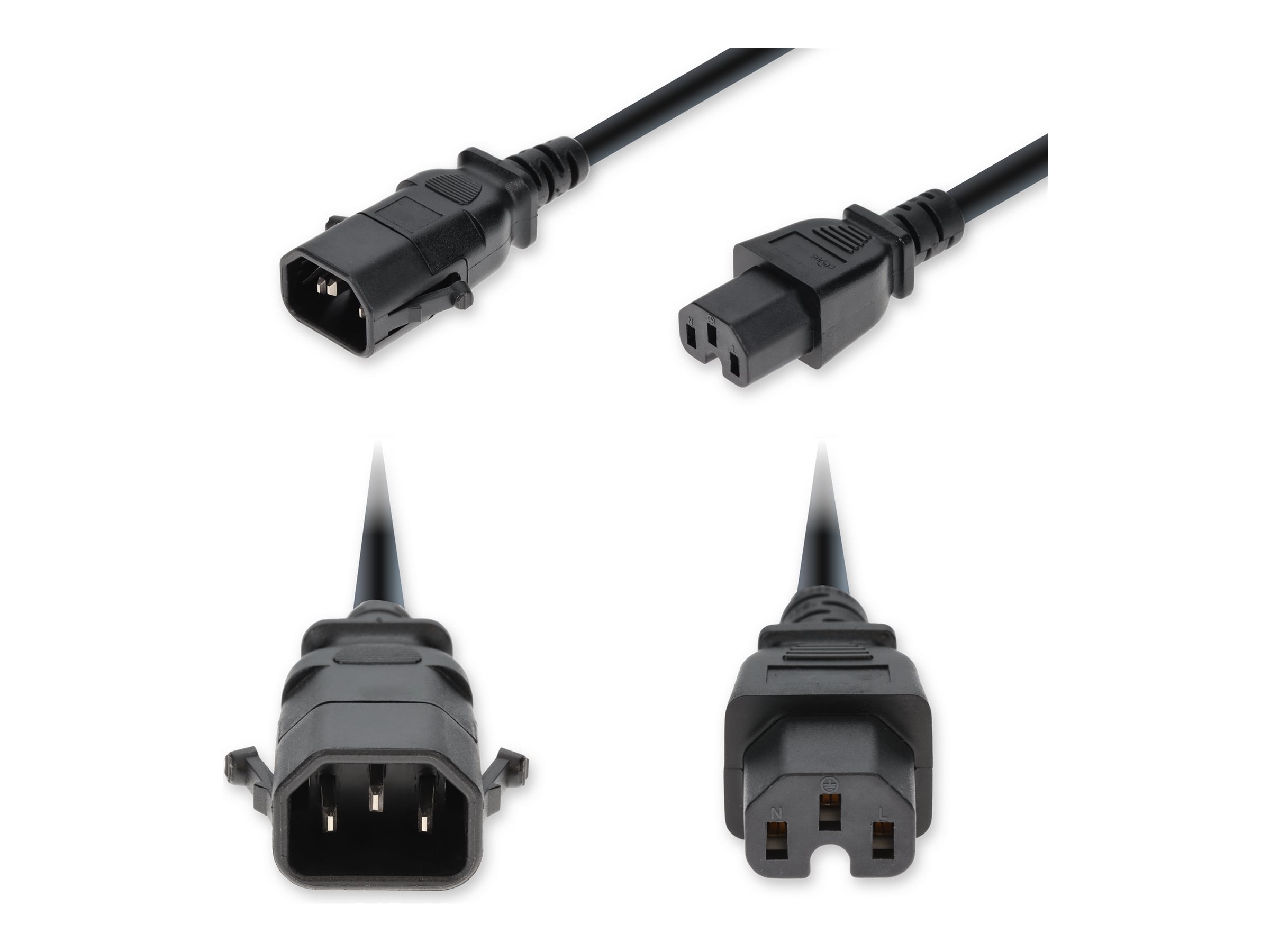 AddOn - Power cable - IEC 60320 C14 to IEC 60320 C15 P-Lock