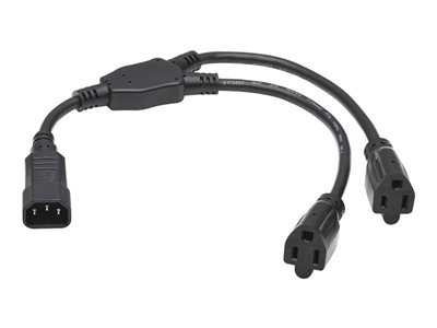 Eaton Tripp Lite Series Power Cord Y Splitter, C14 to 2x NEMA 5-15R