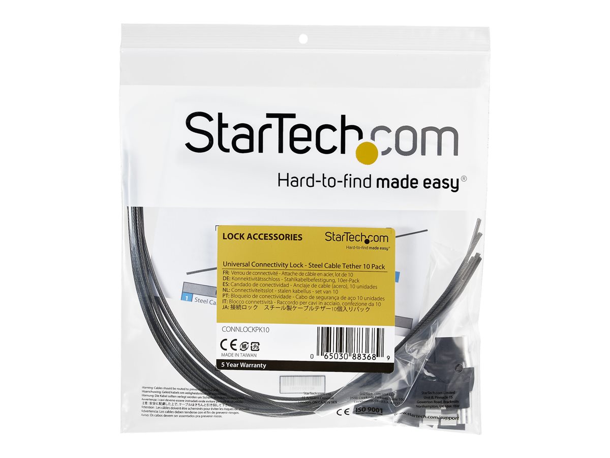 StarTech.com 10-Pack Security Cable Tethers for Adapters & Dongles, Universal Cable Adapter Tether, Tether Cables, Adjustable Length Anti-Theft Cable Tether Lock Kit, Steel Cable Tether - Dongle Cable Tether (CONNLOCKPK10) - bezpečnostní kabel - kompatibilní s TAA – foto 4