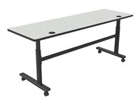 MooreCo Flipper Sit/standing desk mobile rectangular gray nebula black base