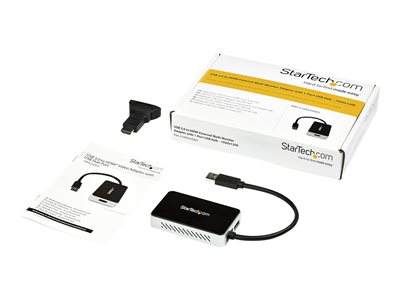 StarTech.com USB 3.0 to HDMI & DVI Adapter with 1x USB Port - External Video & Graphics Card Adapter - Dual Monitor Hub - Supports Windows (USB32HDEH)