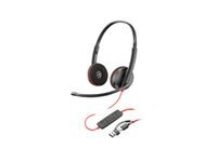 HP Poly Blackwire 3210 - Blackwire 3200 Series - headset - on-ear - wired - USB-C - black - Skype Certified, Cisco Jabber Certified, Avaya Certified