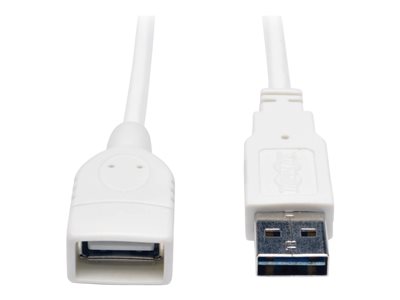 Tripp Lite 10ft USB 2.0 High Speed Extension Cable Reversible A to A M/F White 10'